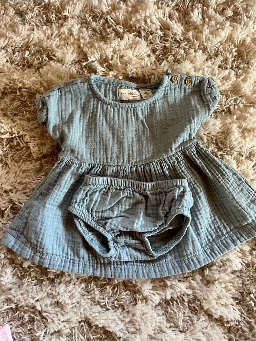 Little Planet Dusty Blue Muslin Baby Matching Set